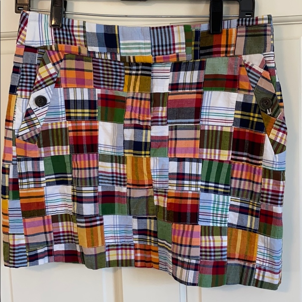 J. Crew Madras mini skirt SZ 2
